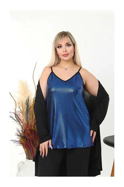 MODA ΓΥΝΑΙΚΕΙΑ ΜΕΓΕΘΟΣ ΜΕΓΕΘΟΣ ΜΠΡΟΣΤΑ ΦΥΛΛΟ ΕΚΤΥΠΩΜΕΝΟ ΠΙΣΩ ΜΑΥΡΟ ΙΜΑΝΤΑ ΒΙΣΚΟΝΤΙ ΜΠΛΟΥΖΑ