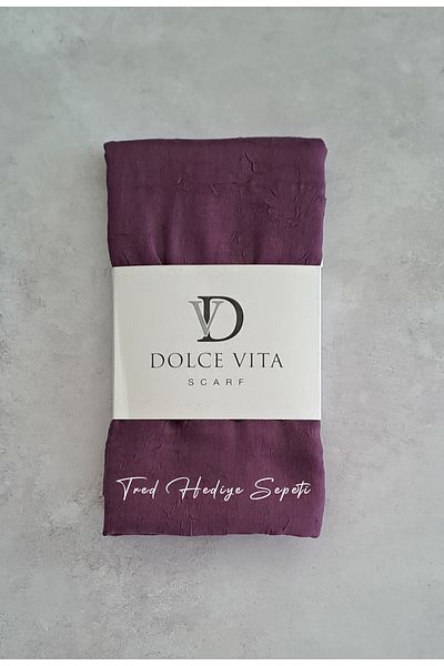 Trend Hediye Sepeti Bamboo Scarf - Plum Color