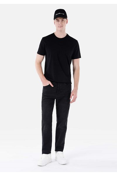 Colin's 046 Мъжки дънки Marco Loose Straight Fit Mid-Taily с прави крачоли, черни
