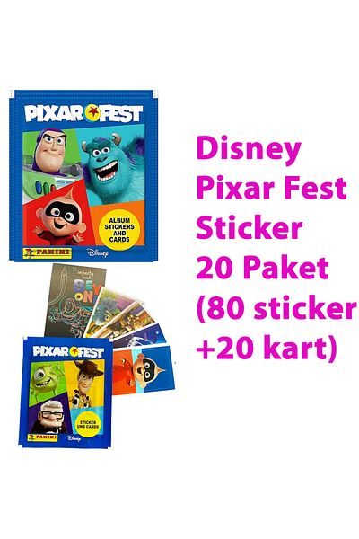 Panini Disney Pixar Fest Sticker Cards 20 Pack (80 Stickers + 20 Cards) Set