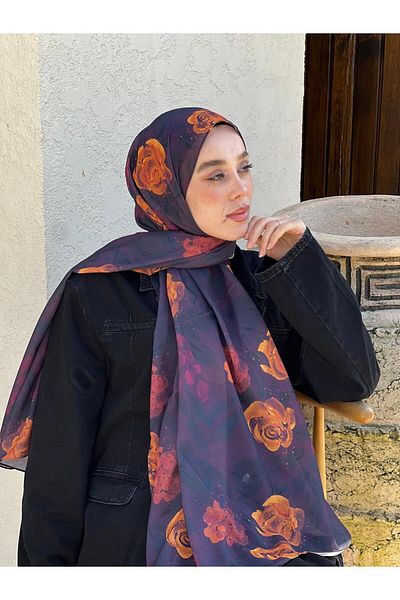 Modakaşmir Rosa Pattern Prose Shawl