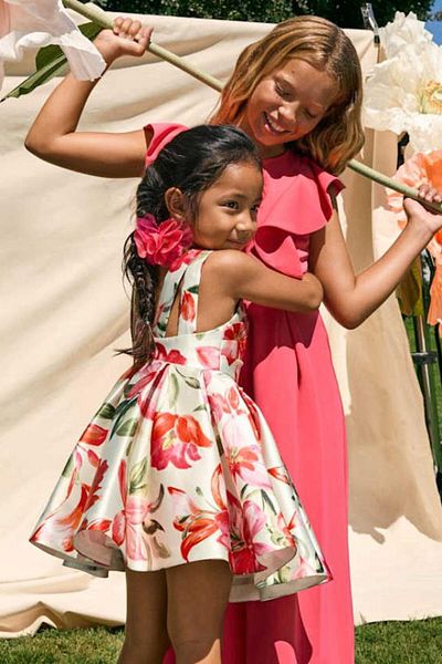 Abel & Lula Floral Fuchsia Dress