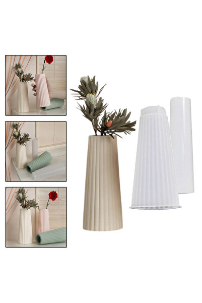 Getshopmini Epoksi Vazo Kalıbı Beton Taş Tozu Vazo Mumluk Kalıbı Silikon GT96...