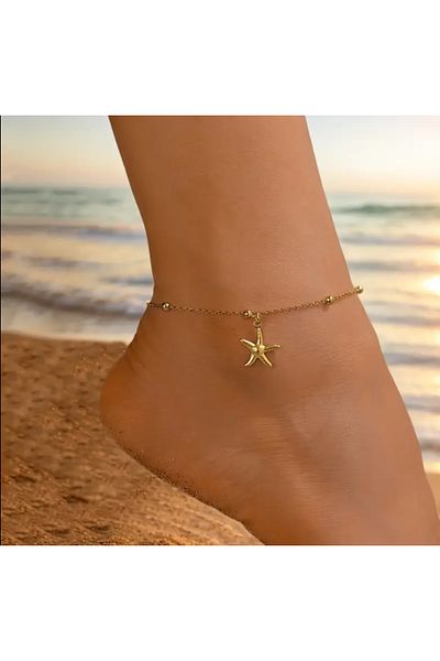 MYSTERY TAKI AKSESUAR Star of the Sea Gold Chain Necklace
