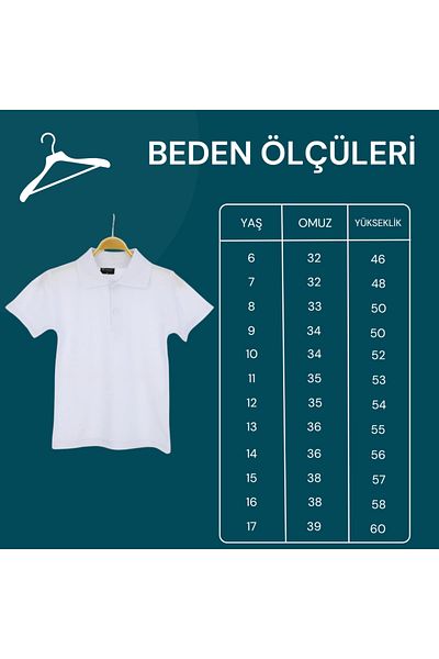 edoy Tricou pentru bărbați pentru școală, 100% bumbac, cu guler alb simplu de sezon