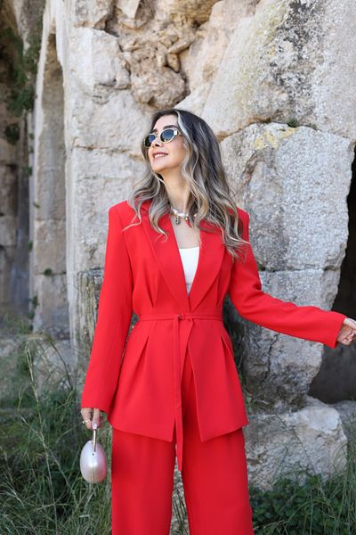 bytugcekaya Λουλούδι Ρόδι Λεπτό Ζωντανό Μπλέιζερ