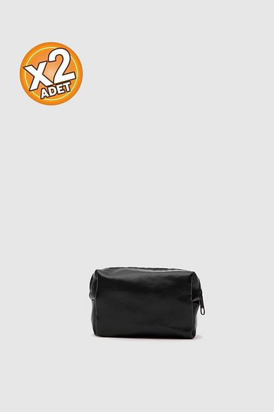 Shanta Μαύρο C13 Συμπαγές μέγεθος Unisex Καλλυντικό και Πορτοφόλι Χρημάτων x 2 τμχ