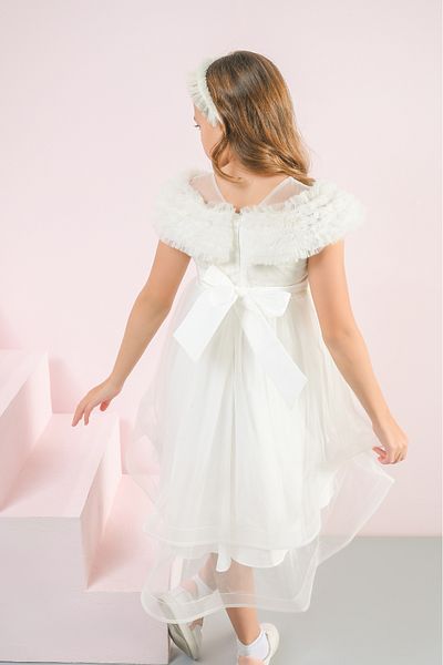 LAMİS FASHİON Girls' dress (white flower)