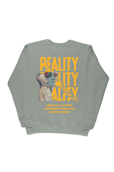 By Caspita Fashion Lenithra Reality Back Printed Unisex Oversize Gray Sweatshirt