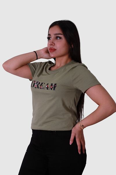 trender Dream Print Mint Green Women's T-Shirt Model 1