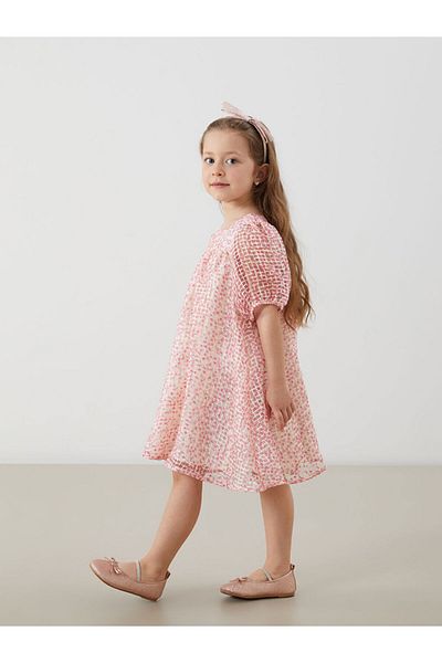LC Waikiki Square Neck Lace Girl's Dress
