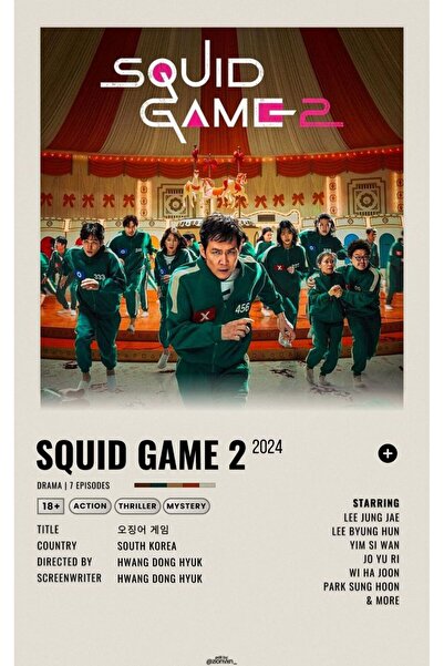 Sticksy Squid Game Posteri , Çerçevesiz Poster , Squid Game Poster Kağıt Afiş...