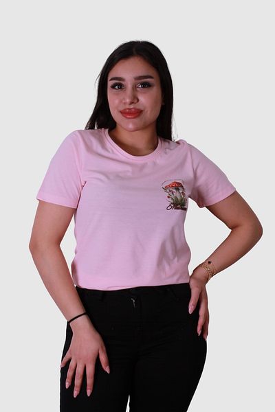 trender Γυναικείο T-shirt Μανιταριού Εκτυπώματος Σκόνης