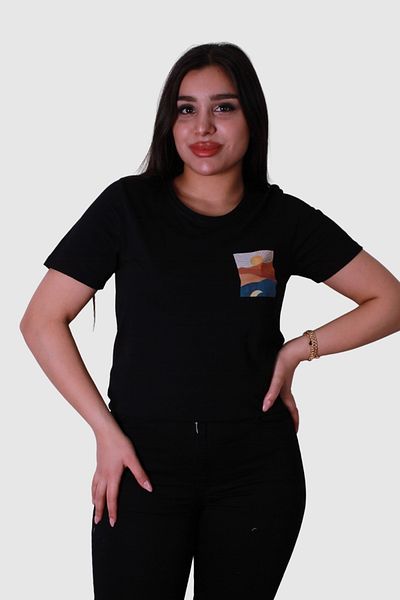 trender Tricou negru pentru femei cu imprimeu Sunset Model 5