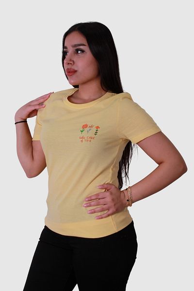 trender 3 Flower Print Yellow Women's T-Shirt