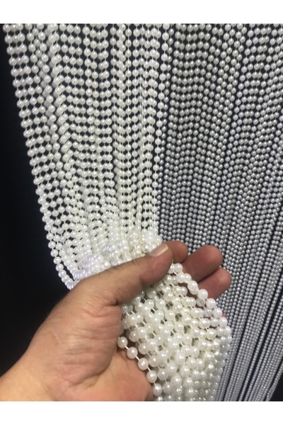özdeğer home 90x200beyaz inci boncuk sıfır aralık plastik zincir perde kapı perdesi