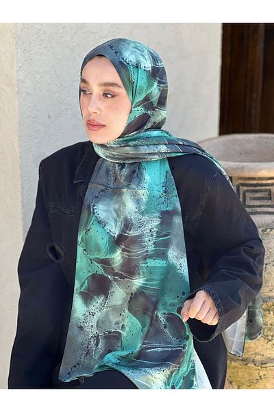 Modakaşmir Bandera Pattern Twill Shawl