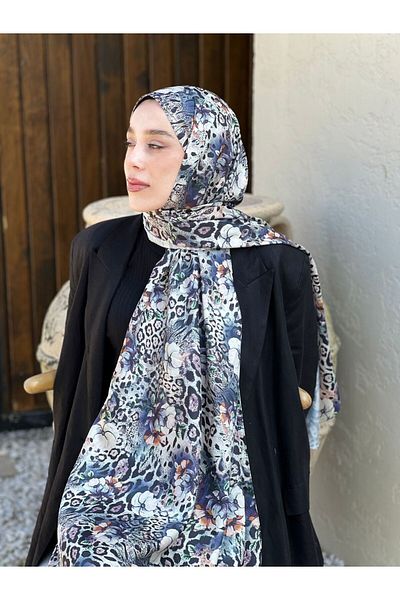 Modakaşmir Floral Pattern Twill Shawl