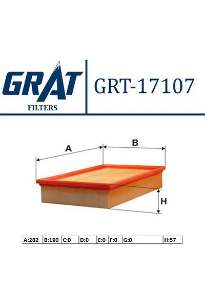 GRAT Air Filter (Ford Focus Cmax 1.6 Petrol 04-) / Volvo (S40-V50-C30) (05-07) (B4164S3-B4184S1