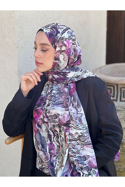 Modakaşmir شال من نسيج التويل بنمط Piosa