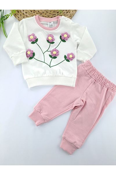 Butik Baby Girl / Child Flower Embroidered Double Set 2 Yarn Seasonal