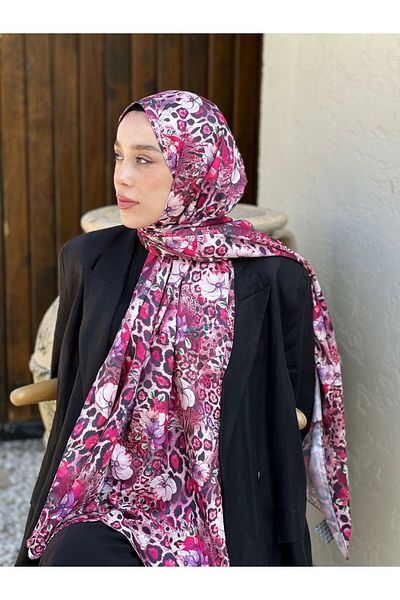 Modakaşmir Floral Pattern Twill Shawl