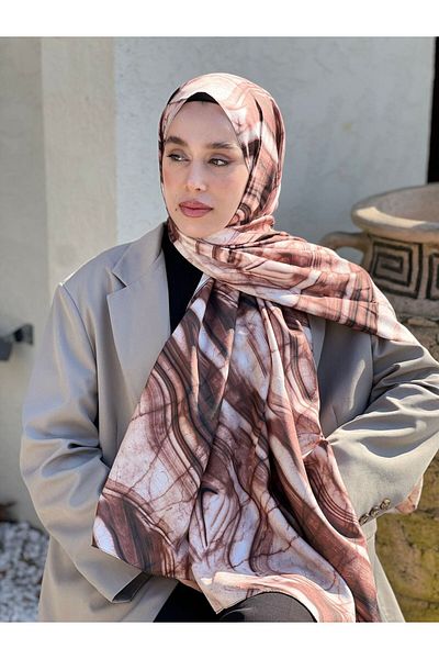 Modakaşmir Marble Pattern Twill Shawl