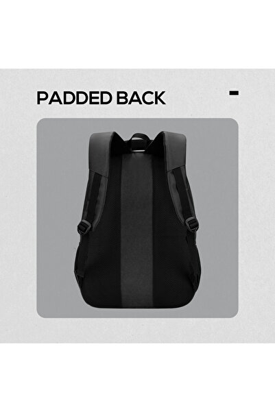 Volkano حقيبة ظهر للكمبيوتر المحمول مقاس 15.6 بوصة مصنوعة من البوليستر المتين و4 حجرات تخزين ومقبض من مادة إيثيلين فينيل أسيتات - لون أسود