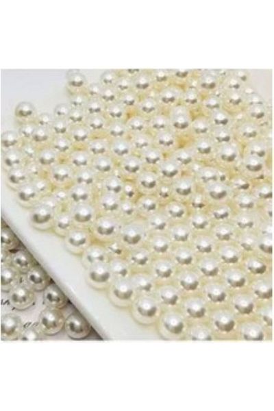 PASAMİA 10 Mm Lighter Pearl Without Hole Pearl Cream Color 25 gr (45-50 PIECES)