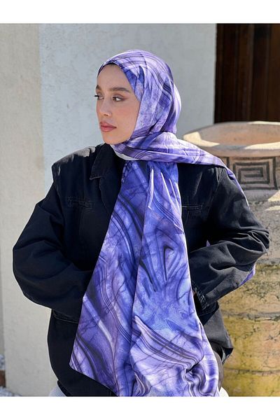 Modakaşmir Marble Pattern Twill Shawl