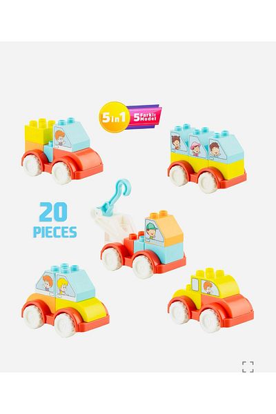 CREATİVE GAMES Ceco Toys Vehicle Blocks 20 Pieces