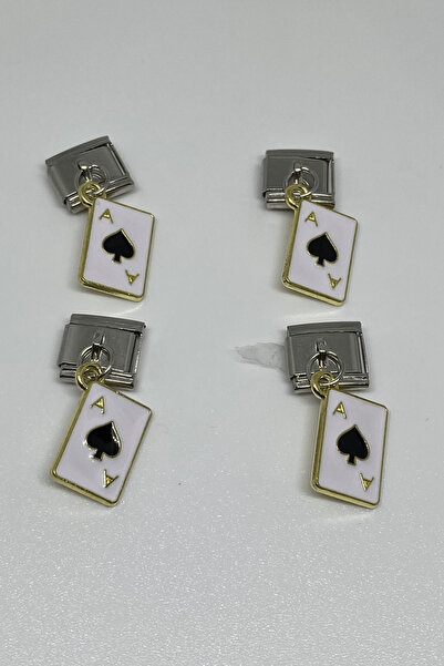 shop Maça As Poker Kart Figürlü Çelik İtalyan Charm