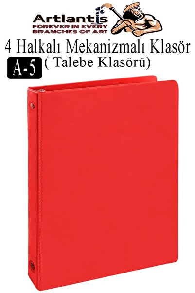 Artlantis 4 Halkalı Klasör 1 Adet A5 PVC Öğrenci ve Ofis Tipi Evrak Sunum Kla...