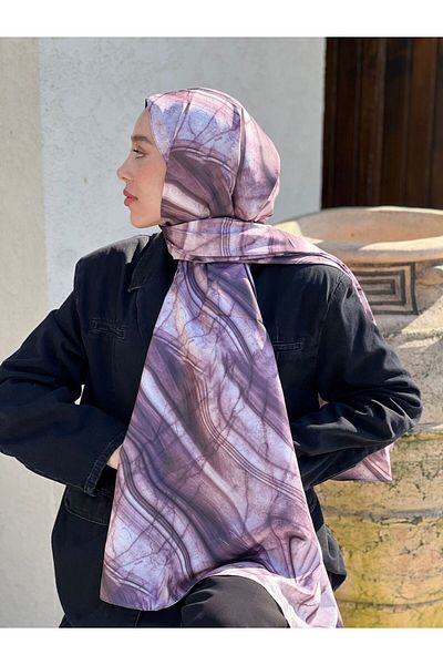 Modakaşmir Marble Pattern Twill Shawl