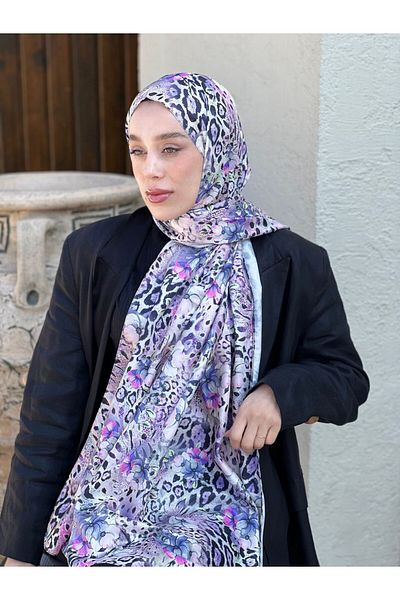 Modakaşmir Floral Pattern Twill Shawl