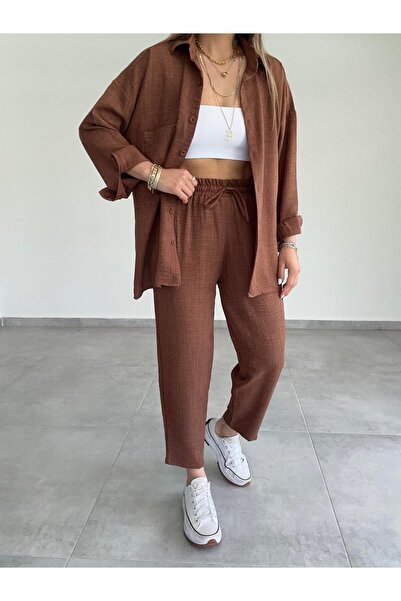 gmbutikk LUNA DOĞAL Lan VEĆA KOŠULJA I ELASTIČNE PANTALONE DVOJNI SET