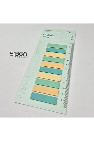 sibga tasarım Transparent Colored Post-It Note Paper - 200 Sheets Bookmark Sticker