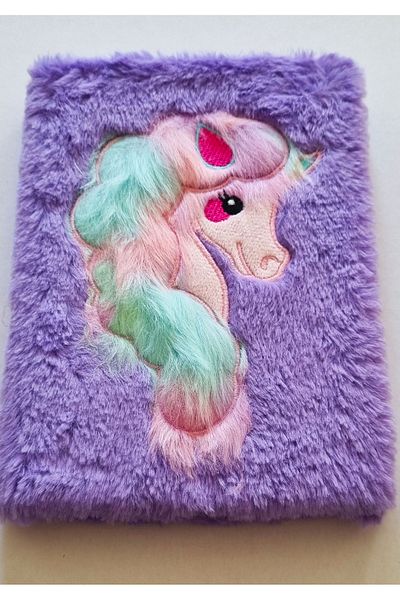 Modellino 3D Unicorn Plush Scrapbook Daily Memory Modelist Striped Notepad 80 Sheets - Color Optional