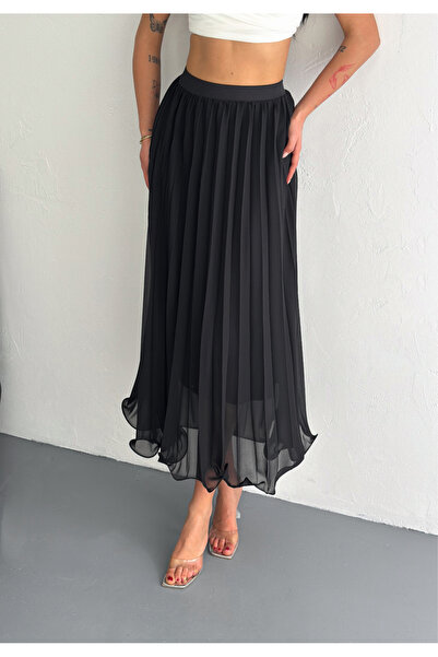 Zula Moda Fusta plisata din sifon de dama