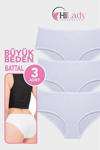 Hilady Γυναικεία εσώρουχα Oversize Ψηλόμεση Πακέτο 3 τεμαχίων