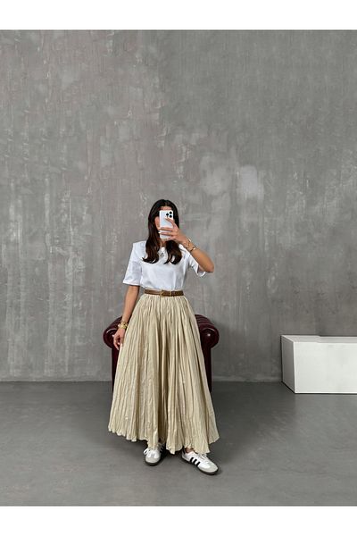 SGN Women's Pleated Crinkle Crash Skirt