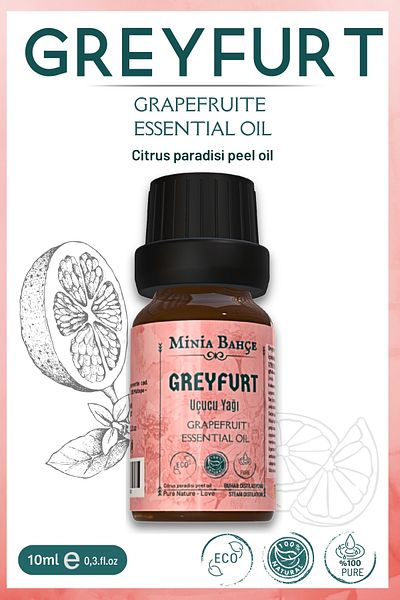 Minia Bahçe Bitki ve Sanat Atölyesi Grapefruit Essential Oil |   10ml – 100% Pure & Natural