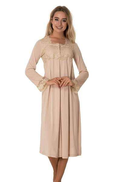 Effort Pijama Zerre Bebe Γυναικείο Milk Brown Σετ Νυχτικό εγκυμοσύνης Effortt 2404