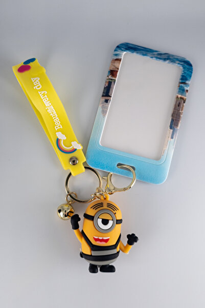 shop Stuart Grey Worker in Overalls Character Id Card Holder and Keychain