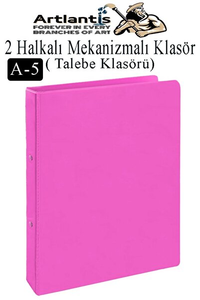 Artlantis 2 Halkalı Klasör 1 Adet A5 PVC Öğrenci ve Ofis Tipi Evrak Sunum Klasörü İç Cepli Otomatik Mekanizmal