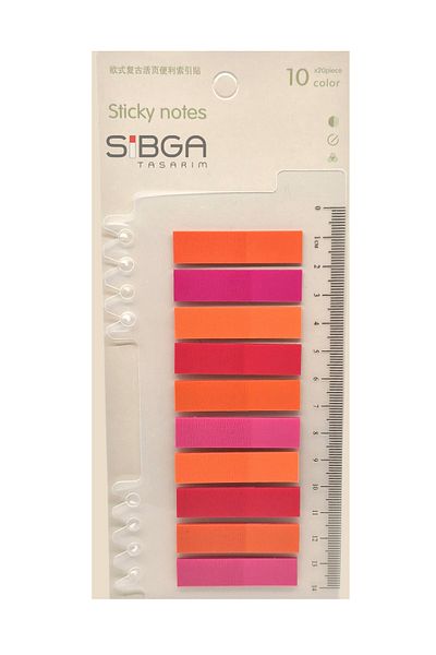 sibga tasarım Transparent Colored Post-It Note Paper - 200 Sheets Bookmark Sticker