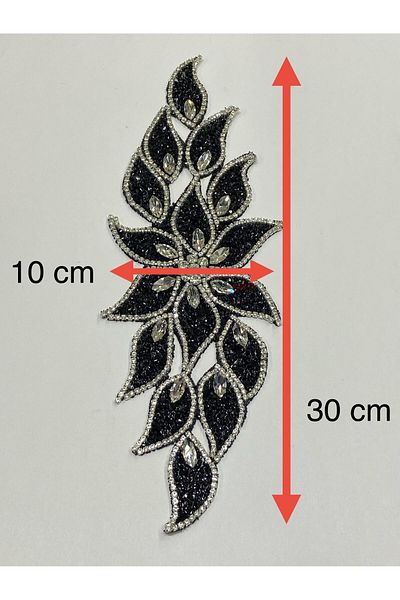 karantuhafiye Leaf Model Applique Black Paste with Iron