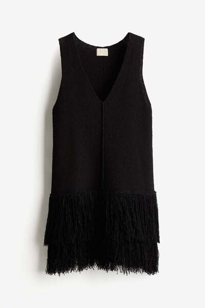 H&M Fringe-trimmed knitted dress