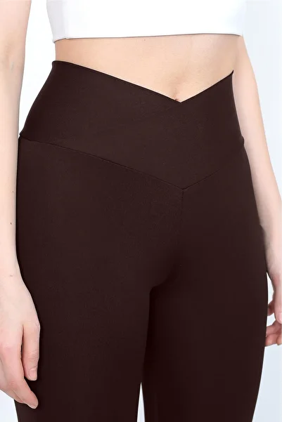 MAXFIT Women's Brown Flare Leg, High Waist and Leggings Pants