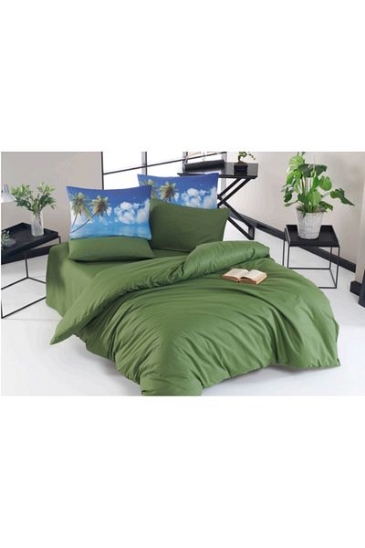 The Fabric Melodi Plain Ocean Double Sided Ranforce Single Duvet Cover Set
